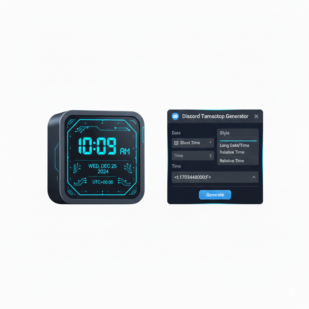 Discord time converter showing live Discord time stamp preview